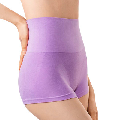 

MD underwear lady bamboo pulp fiber breathable seamless waist hip body underwear high waist flat pants postpartum self-cultivation sexy lingerie sweet purple