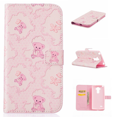 

Little bear Design PU Leather Flip Cover Wallet Card Holder Case for LG Stylus LS770