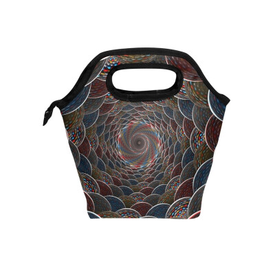 

Insulated Lunch Tote Bag 3D Pattern Travel Picnic Lunch Handbags Portable Zipper Lunch Bag Box