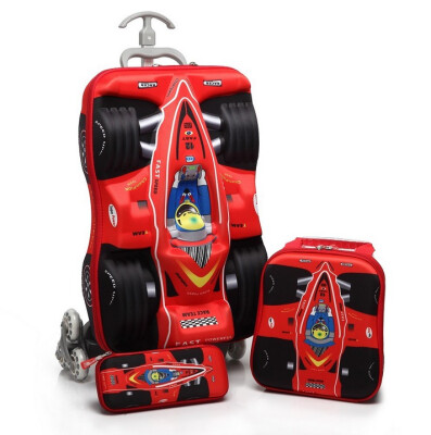 

Baigio 3Pcs 3D Car Racing Design Children Trolley Carry-on Hand Luggage Set