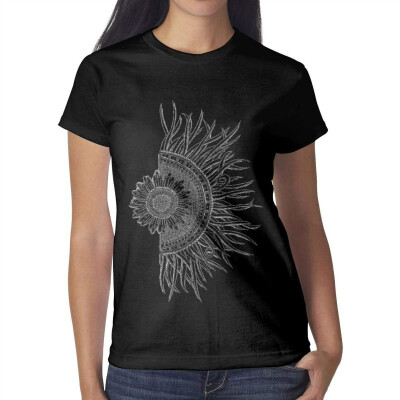 

1 Sunflower Decorations Womens Black t Shirts Custom Womens Cotton Tshirts