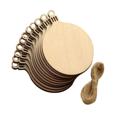 

UpperX Round Blank Wood Discs Bulk with Holes for Crafts Centerpieces 20pcs Unfinished Wooden Christmas Cutouts Ornaments to Paint