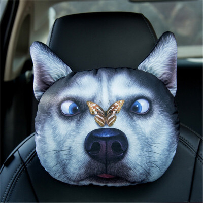 

3D animal pillow car neck pillow cartoon creative car accessories Four seasons universal