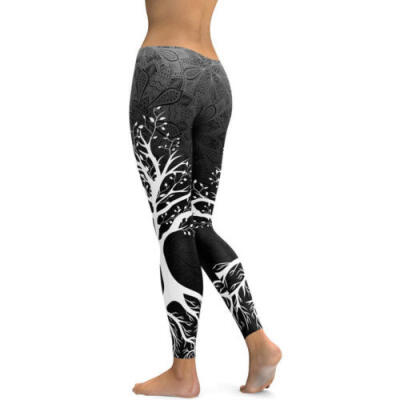 

Womens YOGA Workout Gym Leggings Tree Print Fitness Stretch Casual Pants