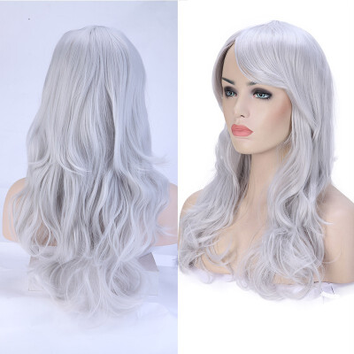 

Anime Cosplay Synthetic Wig Long Curly Wavy Heat Resistant Fiber Full Wig with Bangs Layered Vogue for Women