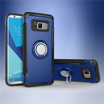 

Fivice Samsung Galaxy S8 case PC metal ring shell magnetic car bracket TPU phone case