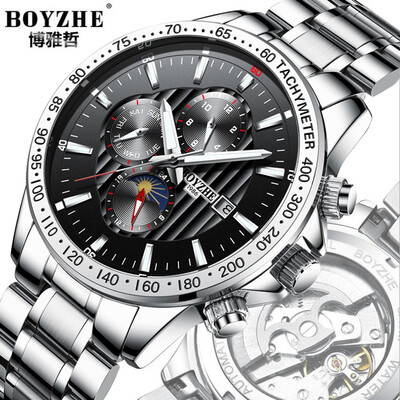 

Luxury Brand Top Mens Fully Automatic Mechanical Watch Hands Night light Multifunctional Mens Business Casual Waterproof Watch