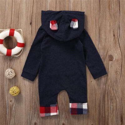 

UK Newborn Infant Baby Boys Girls Romper Bodysuit Jumpsuit Outfit Plaids Clothes