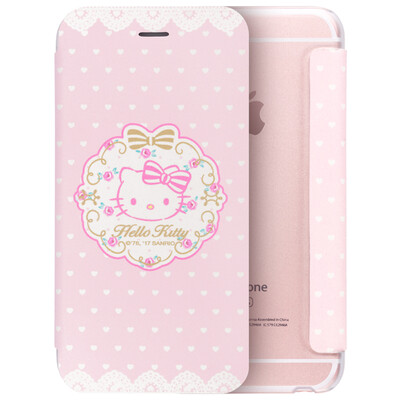 

Плюс отличный HelloKitty серии яблоко iphone8 / 7 раскладушка телефон оболочки / защитный рукав милый мультфильм флип кожаный венок Katie