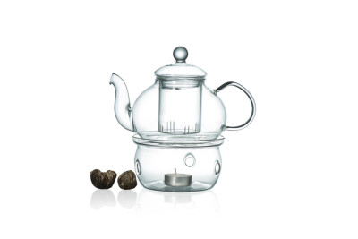 

12 Types Blooming Tea + Heat Resistant Glass Teapot 700ml 23.6 oz+ Glass Warmer