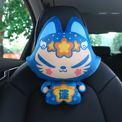 

[Jingdong supermarket] pull cat (ZhuaiMao) car headrest car cartoon neck pillow color grid stitching neck pillow M16-QCJP-002 on the black