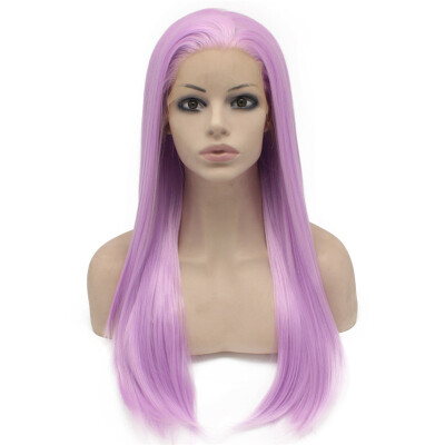 

Iwona Synthetic Hair Lace Front Long Stright Purple Wig