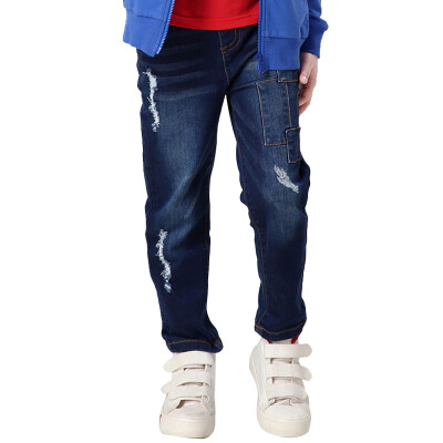 

Xin Song boy personality hole jeans in the big children spring and autumn cowboy casual trousers trousers E060B 140/60