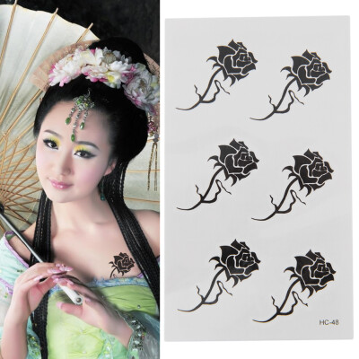 

Cool Beautiful Fashion Rose Flowers Waterproof Temporary Tattoo Stickers