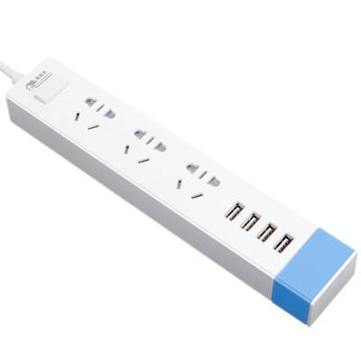 

Huiyao SW-050310 smart USB socket 3-hole plug-in board 4USB charging plug multi-function plug