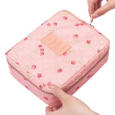

Ms Gaga Lin Cosmetic Bag Large Capacity Pack Bag Handbag Bag Portable Waterproof Travel Wash Bag Cherry Pink