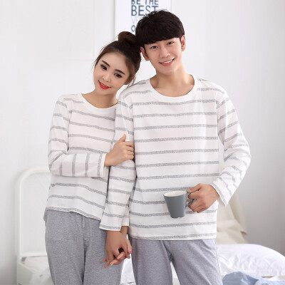 

Arctic cashmere pajamas male autumn cotton round neck couple pajamas winter cotton home service suit 13470 gray XXL