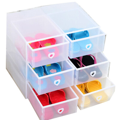 

6pcs Shoe Storage Box Case for Men Transparent Plastic Storage Box Rectangle PP Shoe Organizer
