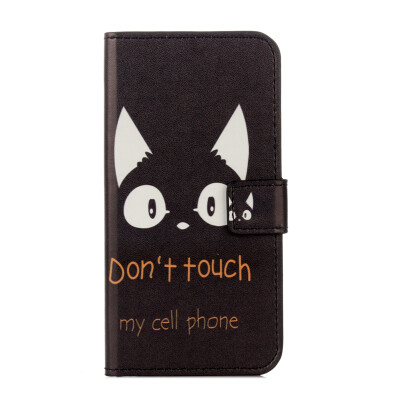 

White Cat Design PU Leather Flip Cover Wallet Card Holder Case for Samsung J2 Prime