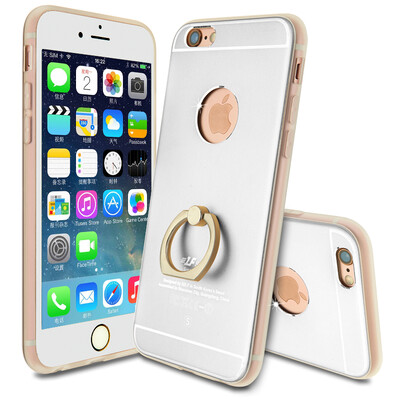 

Cool music iphone 6s / 6 mobile phone shell Creative metal ring buckle protective sleeve bracket shatter-resistant shell Suitable for Apple iphone6 ​​/ 6s silver