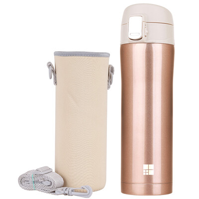 

Jiahong Mercure business car insulation Cup 304 stainless steel vacuum outdoor leak-proof cover straight drinking cups men&women office cups cold insulation cups to send sets of 400ML soil Hao gold