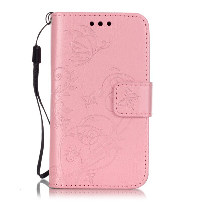 

Pink Flower Design PU Leather Flip Cover Wallet Card Holder Case for SAMSUNG S7