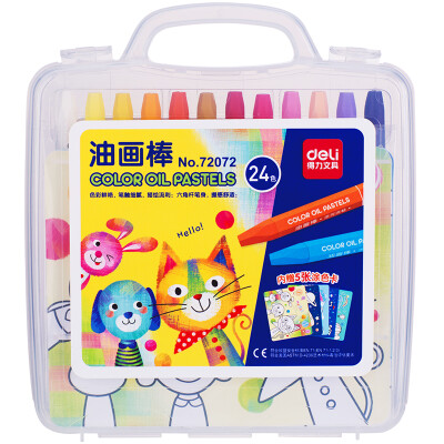 

Effective deli 72072 students 24-color oil painting stick paint pen gift 5 color card