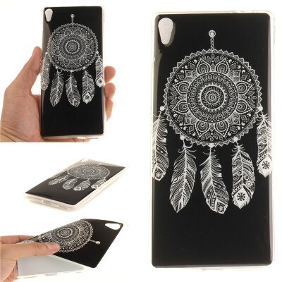 

Black wind chimes Pattern Soft Thin TPU Rubber Silicone Gel Case Cover for SONY Xperia C6