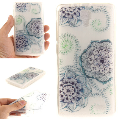 

Blue&green dream flower Pattern Soft Thin TPU Rubber Silicone Gel Case Cover for Lenovo A536