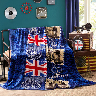 

Yingxin bedding home textile double four seasons cover flannel soft&comfortable fine blanket 150 200cm British flag