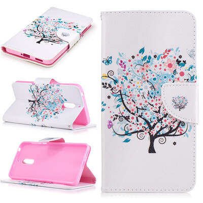 

Small tree Design PU Leather Flip Cover Wallet Card Holder Case for Nokia 6
