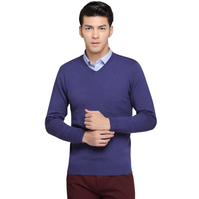 

Red beans Hodo sweater men business casual comfortable warm wool men's multi-colored sweater purple 185 / 100A