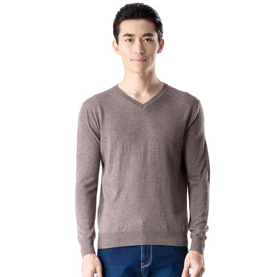 

Аши Дейтон мужские v-образным вырезом свитер пуловер свитер сплошной цвет мужчин случайный с длинными рукавами, свитер бордовый 180 / XL A4090057