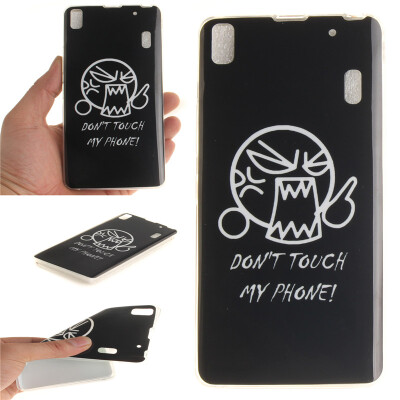 

Do not touch me Pattern Soft Thin TPU Rubber Silicone Gel Case Cover for Lenovo K3 NoteA7000