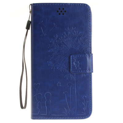 

Blue Lovers and Dandelion Style Embossing Classic Flip Cover with Stand Function and Credit Card Slot for Lenovo A7010