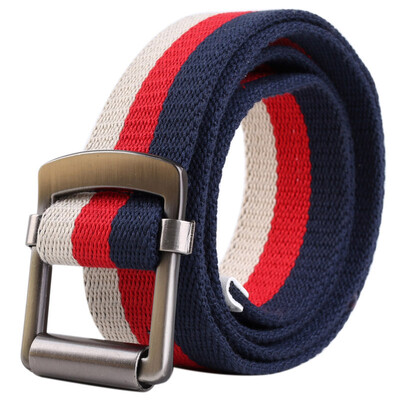 

LovingLilies Belt England Fashion Classic Stripe Canvas Belt Neutral Trousers Red Blue White