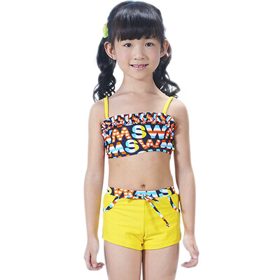 

Qiaohai (QIHAI) 6615-5 cute children swimsuit girls split two-piece Korean version of the hot spring swimwear M code