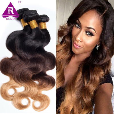 

Peruvian Body Wave Virgin Hair Ombre Hair Bundles Wet and Wavy Ombre Human Hair Blonde 3 Tone Weave Peruvian Ombre Body Wave 3PCS