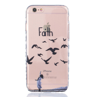 

Woman birdie Pattern Soft Thin TPU Rubber Silicone Gel Case Cover for IPHONE 6/6S