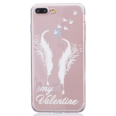 

Double feathers Pattern Soft Thin TPU Rubber Silicone Gel Case Cover for IPHON 7 Plus