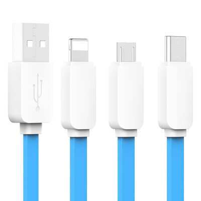 

Baseus) Type-C / Micro USB / Lightning interface three-in-one mobile phone data cable / charging line drag three multi-function data charging line sky blue