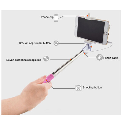 

Mymei Outdoor Double Groove Super Mini Portable Pen-size Wired Camera Selfie Stick