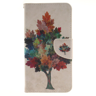 

Colorful tree Design PU Leather Flip Cover Wallet Card Holder Case for LG G4 Stylus/LS770