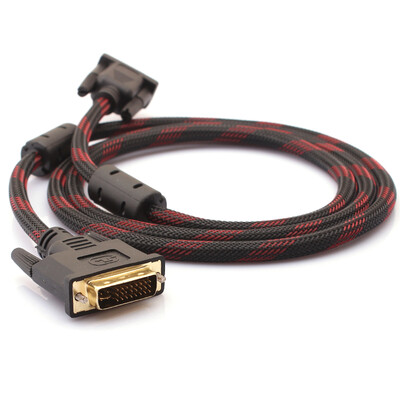 

Руи Фу (REVOFREE) CY-DV DVI на VGA с VGA для кабеля DVI-I 24 + 5 преобразующей головки компьютерной графики монитор кабель 5 м
