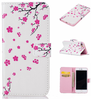 

peach blossom Design PU Leather Flip Cover Wallet Card Holder Case for IPHONE 7 47 inch