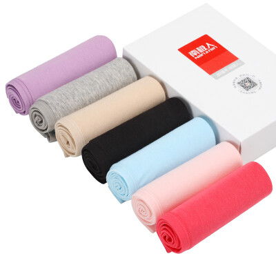 

【Jingdong Supermarket】 Antarctic (Nanjiren) ladies underwear cotton candy color simple letter triangle breathable comfortable large size women's underwear 7 gift box XL code