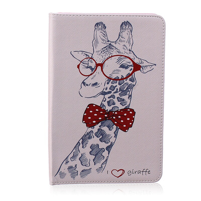 

Жираф Стиль тиснение Классический откидная крышка с функцией подставки и слот для кредитных карт для iPad Mini 4