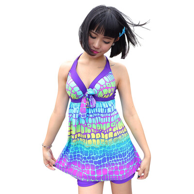 

QIHAI QIHAI 5118-3 swimsuit female big size piece of flat angle conservative thin steel support gather skirt cover new hot spring swimwear M number
