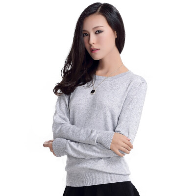 

MAZOE simple multi-color short section round collar wild knit bottom sweater M3028 light blue