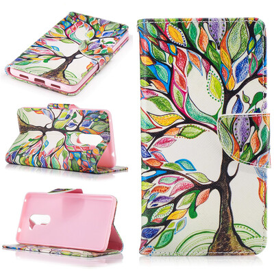 

Colorful tree PU Leather Flip Cover Wallet Card Holder Case for HUAWEI Honor 6X